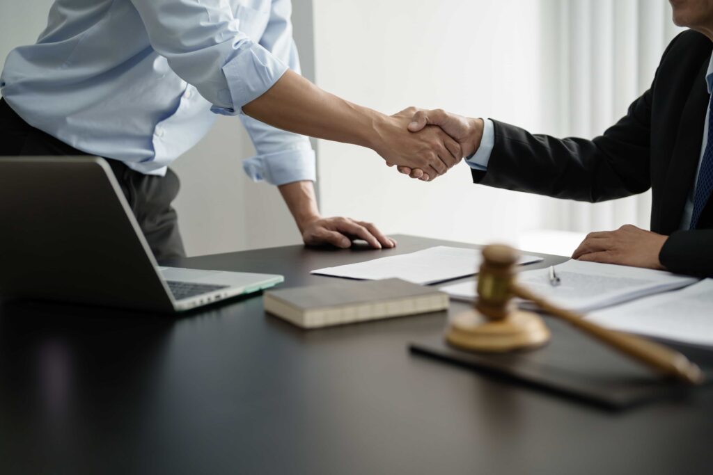 lawyer shaking hands