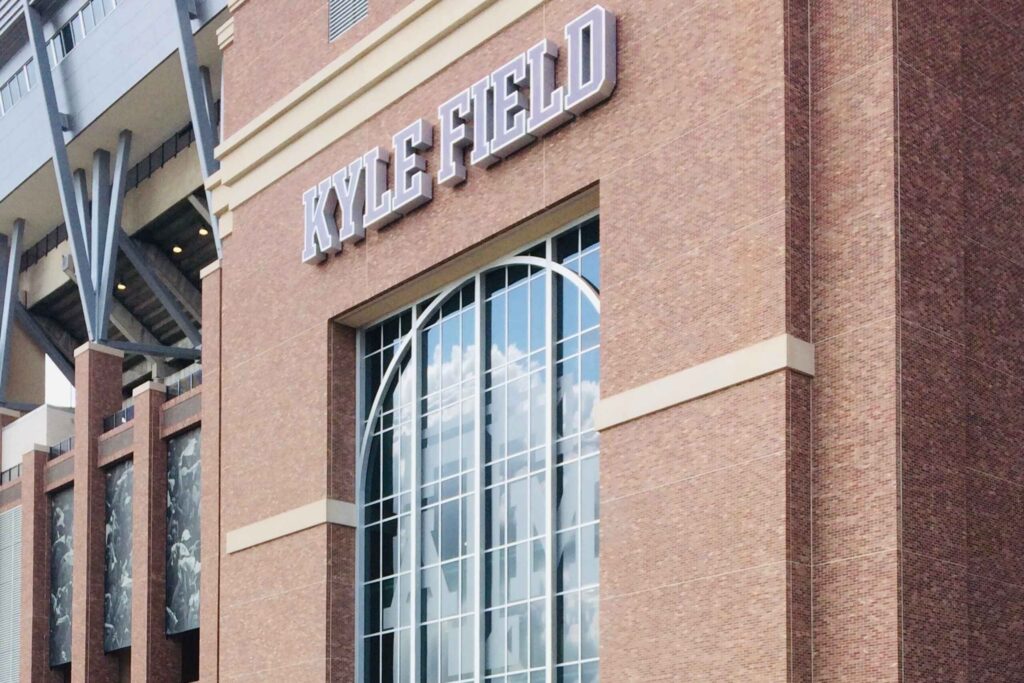 The exterior of Kyle Field in Texas represents local representation offered by College Station Truck Accident Lawyers.